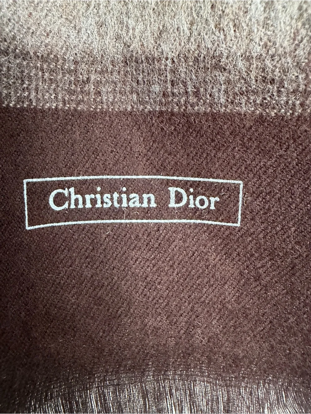Vintage Dior Men's Brown Gradient Wool Scarf